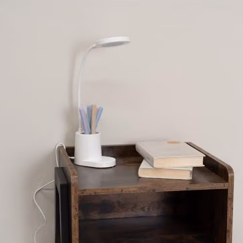 ValueLights Marco Rechargeable Dimmable LED Desk Lamp with Pen Holder in White – 2