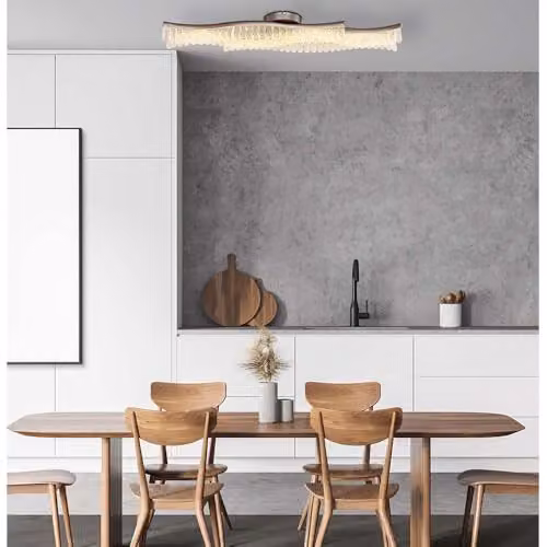 Globo Lighting LED Crystal Ceiling Lamp in Grey and Silver – 2