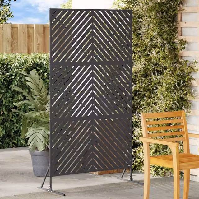 Berkfield Home Durable Steel Fence Panel, Black, W: 100 cm, H: 180 cm
