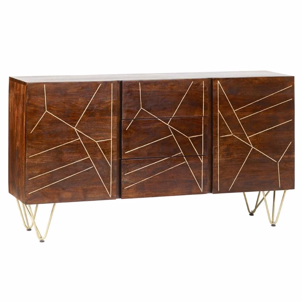 Wyld Haus Bandung Mango Wood Sideboard in Brown with 3 Drawers and 2 Doors – 2