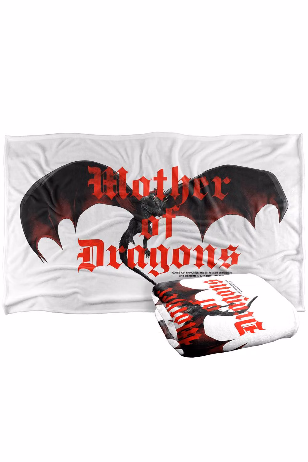 Warner Bros. Game of Thrones Mother of Dragons Silky Touch Fluffy Polyester Blanket, Multicolour and White, Large – 2