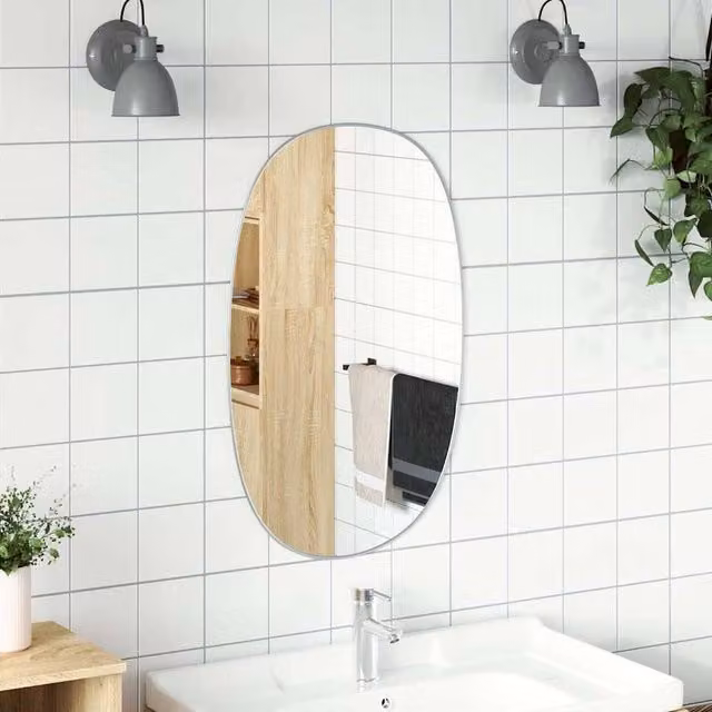 Berkfield Home Rectangular Wall Mirror in Silver, W: 70 cm, H: 45 cm – 1