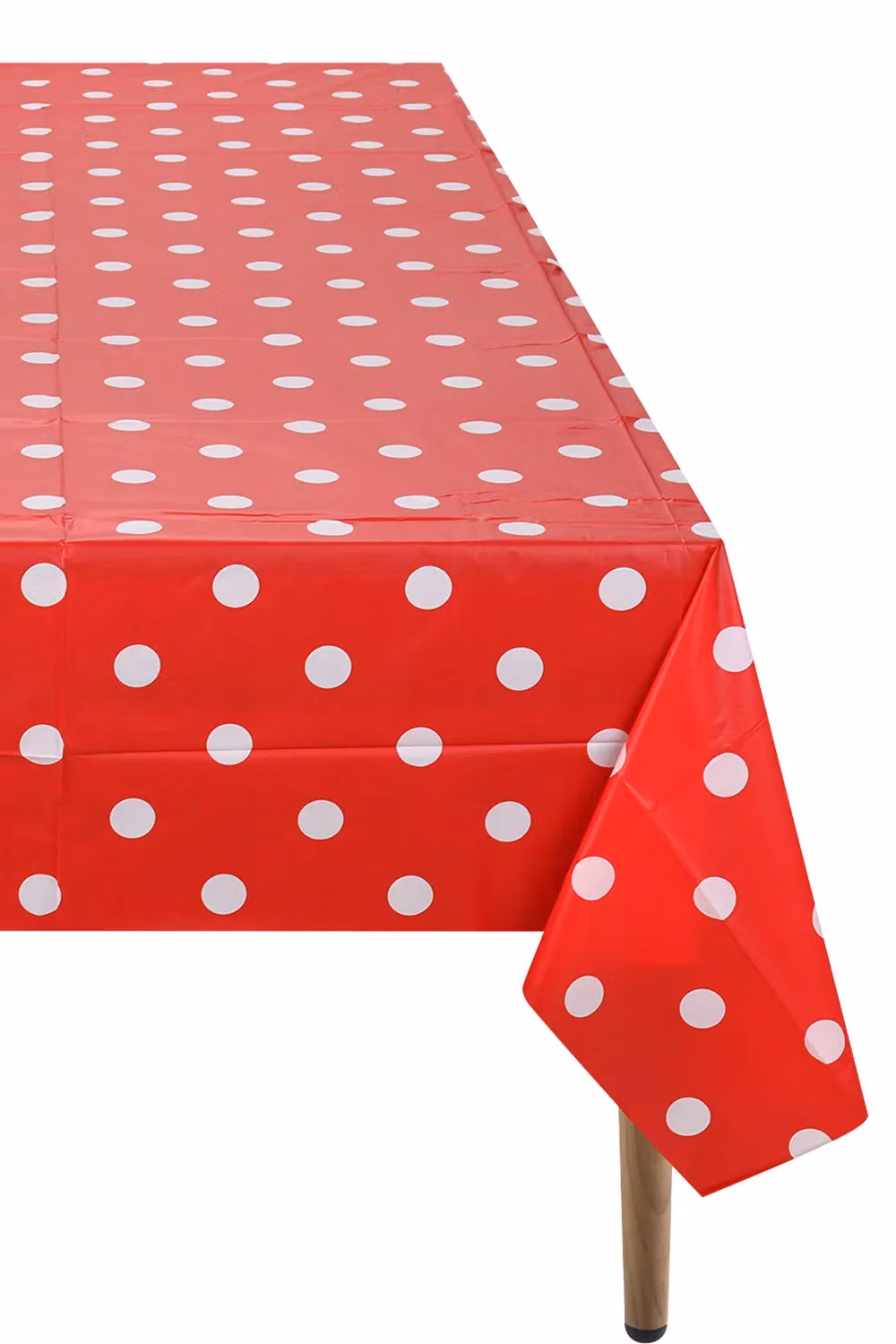 Neel Blue Red Polka Dot PVC Rectangular Tablecloth, W: 137 cm, L: 274 cm – 2