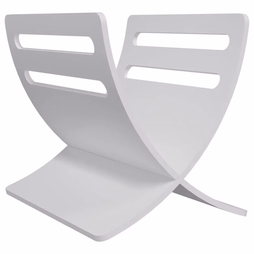 Berkfield Home Modern White Wooden Freestanding Magazine Rack – 2
