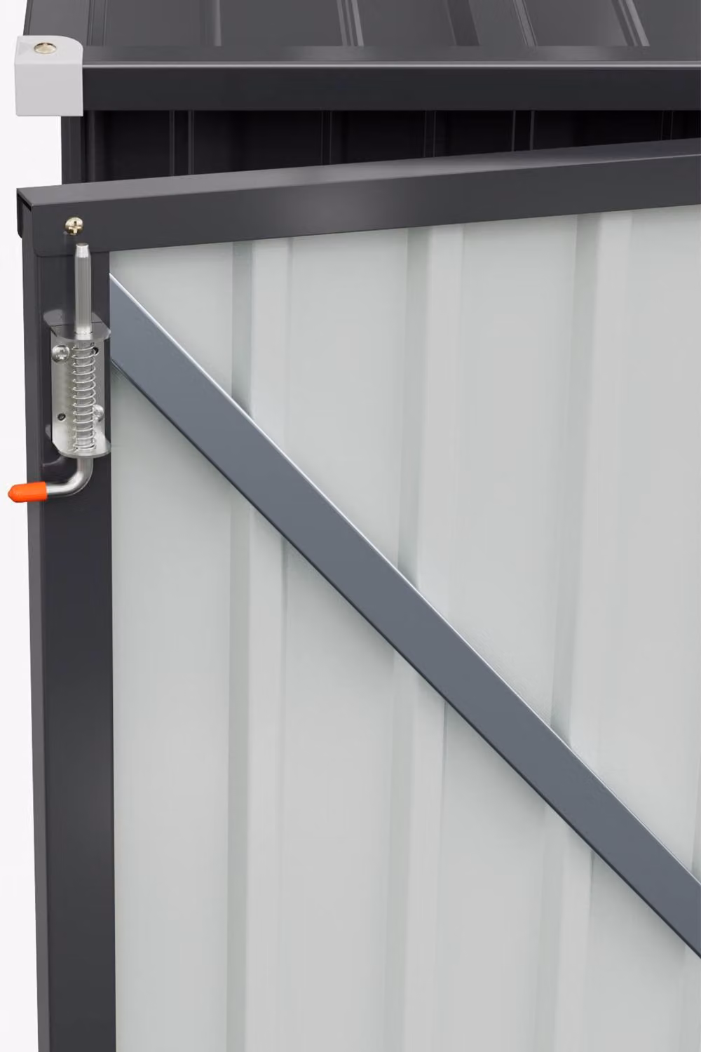 Living and Home Large Metal Garden Tool Storage Shed with Double Doors in Dark Grey, W: 304.8 cm, D: 213.36 cm, H: 205.0 cm – 4