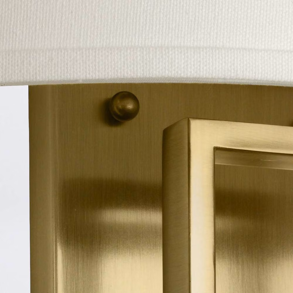 Netlighting Hinkley Hampton Wall Lamp with Fabric Shade in Brushed Brass and Yellow – 3