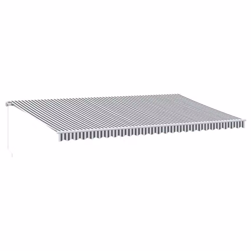 Berkfield Home Manual Retractable Awning in Anthracite and White, W: 600 cm, D: 300 cm – 2