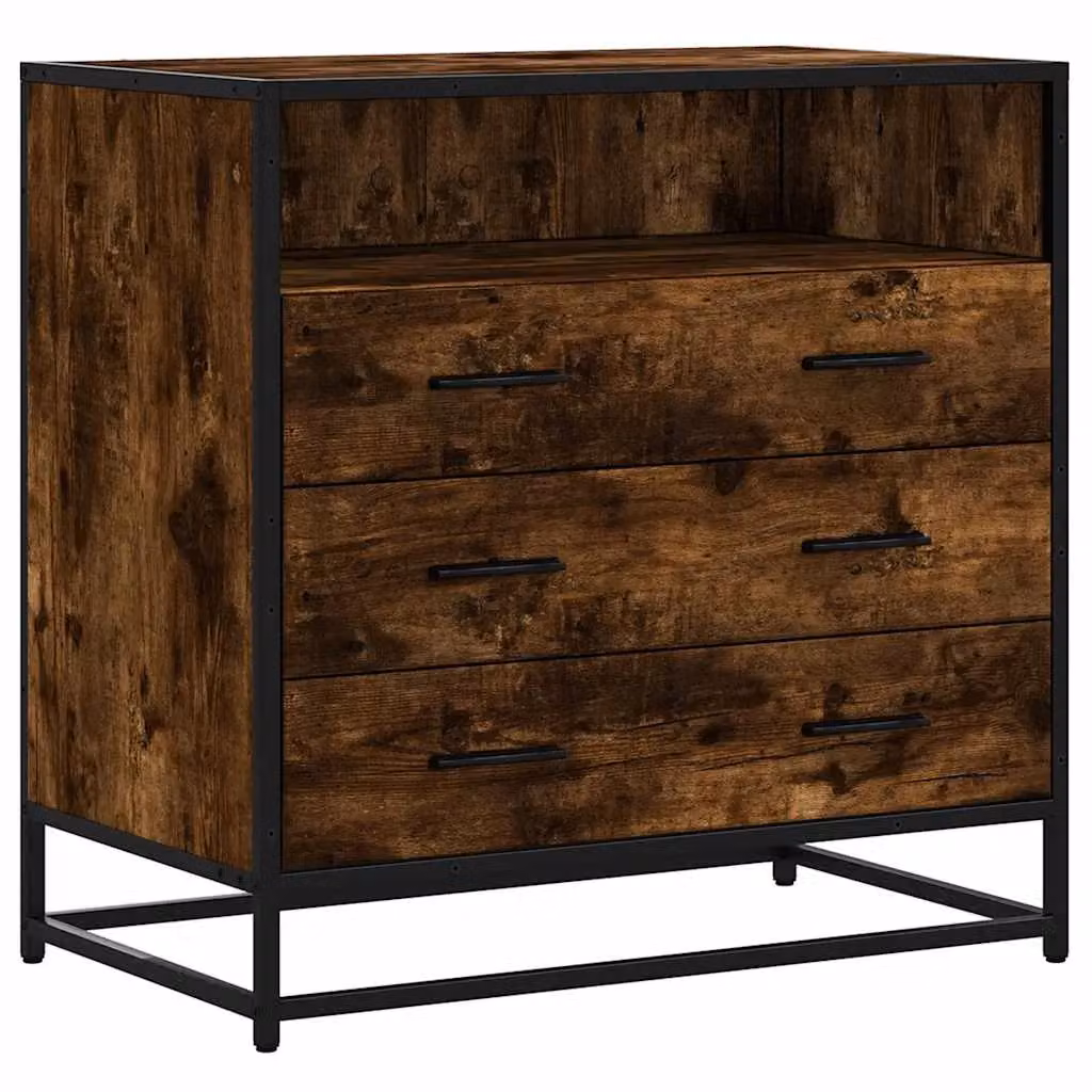 Berkfield Home Smoked Oak Drawer Cabinet in Brown, W/D/H: 70 x 41 x 70 cm – 2