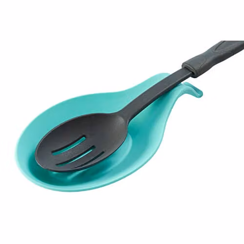 Orsina Luxe Green Silicone Spoon Rest, Heat-Resistant and Dishwasher Safe with Hanging Loop
