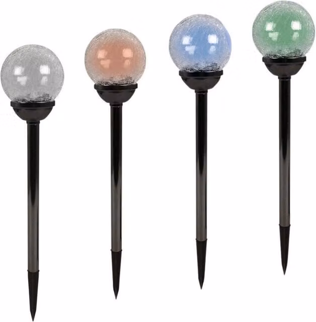 Luxform Solar Palma Black Pearl LED Garden Ground Spike with RGB Multicolour Sphere and Dusk Sensor in Black and Stainless Steel