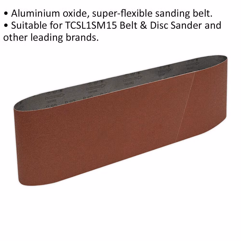 Loops Premium 80 Grit Aluminium Oxide Sanding Belt, W: 150 mm x L: 1220 mm – 2