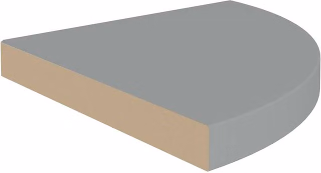 Berkfield Home Durable Floating Corner Shelf, Grey MDF, W/D/H: 35 x 35 x 3.8 cm