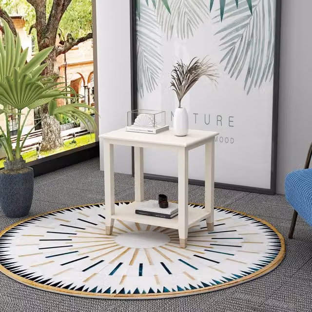 Cabinet Bits Palazzi Side Table in White