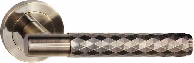 Golden Grace Brass Knurled T-Bar Door Handle Set in Gold and Bronze