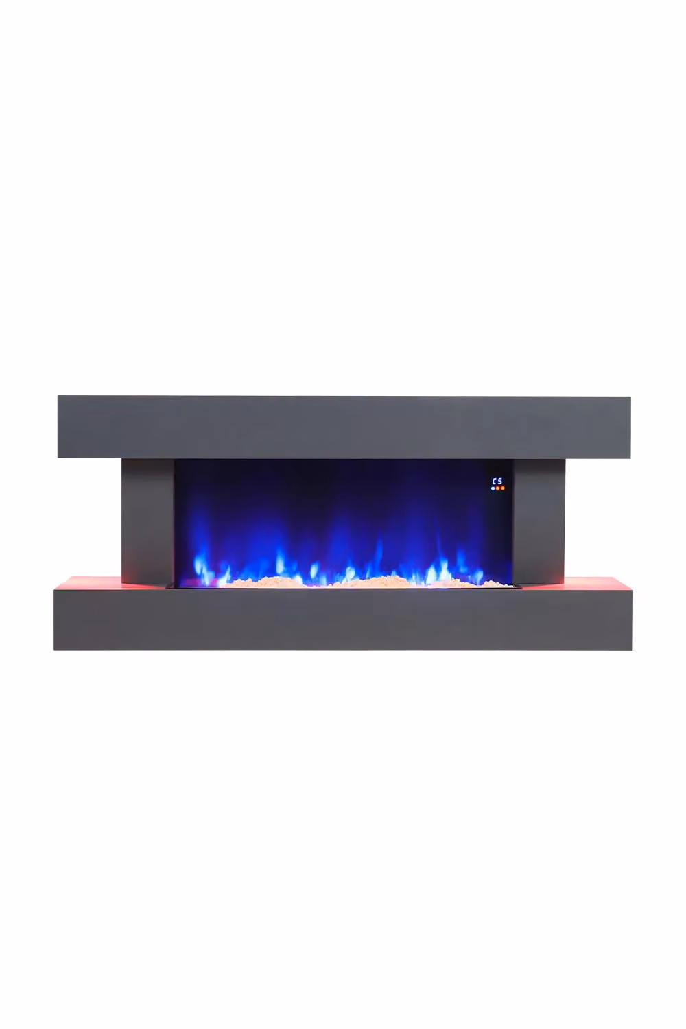 Living and Home Contemporary Electric Fireplace in Black with Adjustable Flames and Automatic Safety Shutoff – 3