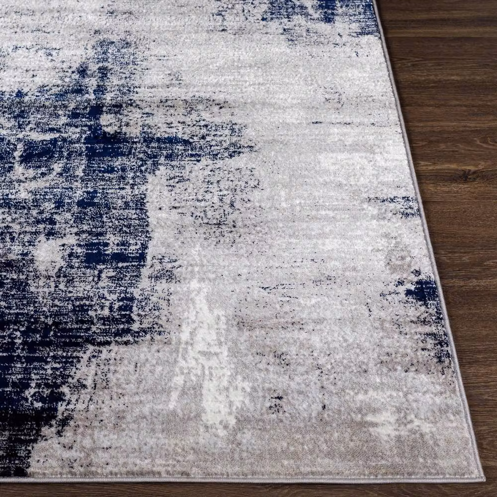 Livabliss Wanderlust Abstract Modern Marble Rug in Blue, Grey and Black, W: 200 cm, D: 275 cm – 4