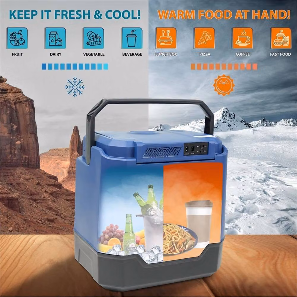 Nordara Blue 33L Dual Use Hot and Cold Portable Cool Box with AC/DC Power Supply – 3