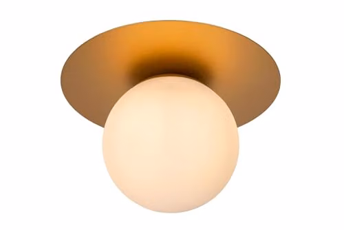 Lucide Tricia Dimmable Flush Ceiling Light in Gold/Brass, Diameter: 25 cm – 1