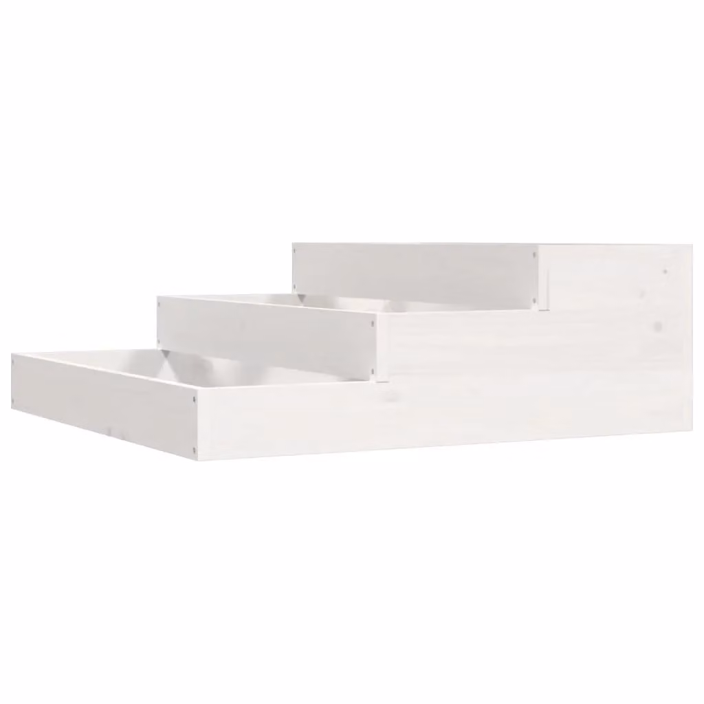 Berkfield Home White Solid Wood Pine Planter Tub W: 78 cm, D: 78 cm, H: 27 cm – 2