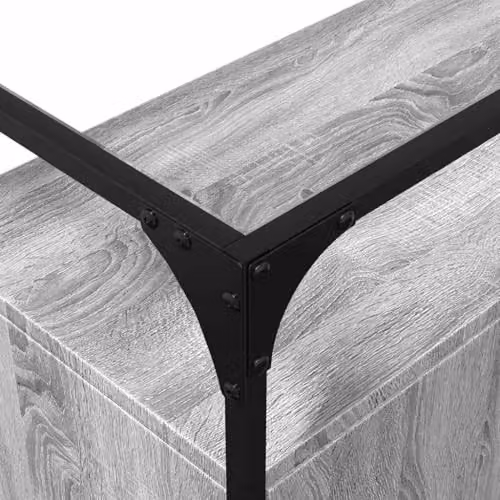 vidaXL Grey Sonoma Sideboard with Glass Top and MDF, W/D/H: 98 x 35 x 81 cm – 4