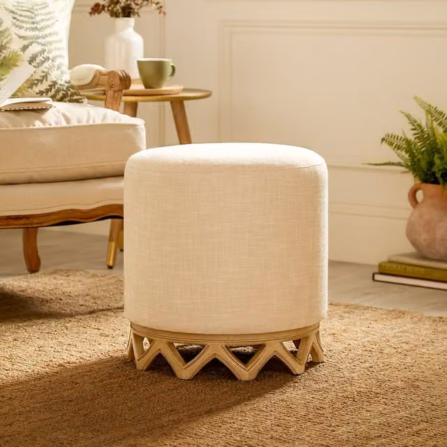 Voyage Maison Clara Wooden Footstool in Beige