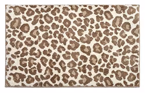 Allure Bath Fashions Leopard Bath Mat, Non-Slip and Quick-Drying, Beige, W: 50 cm, D: 80 cm – 5