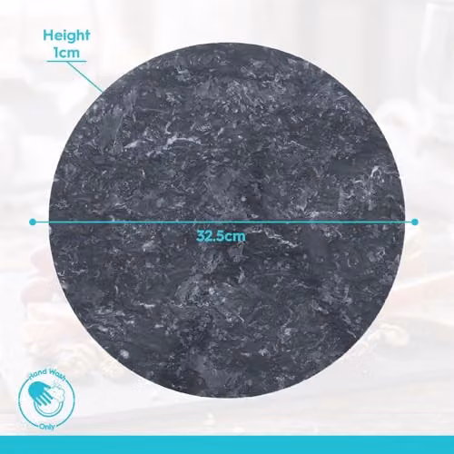 Argon Tableware Black Marble Serving Board, 33 cm Diameter – 5