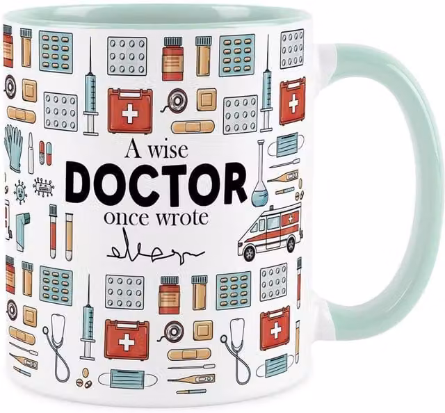 Purely Home Novelty Doctor Ceramic Mug in Green