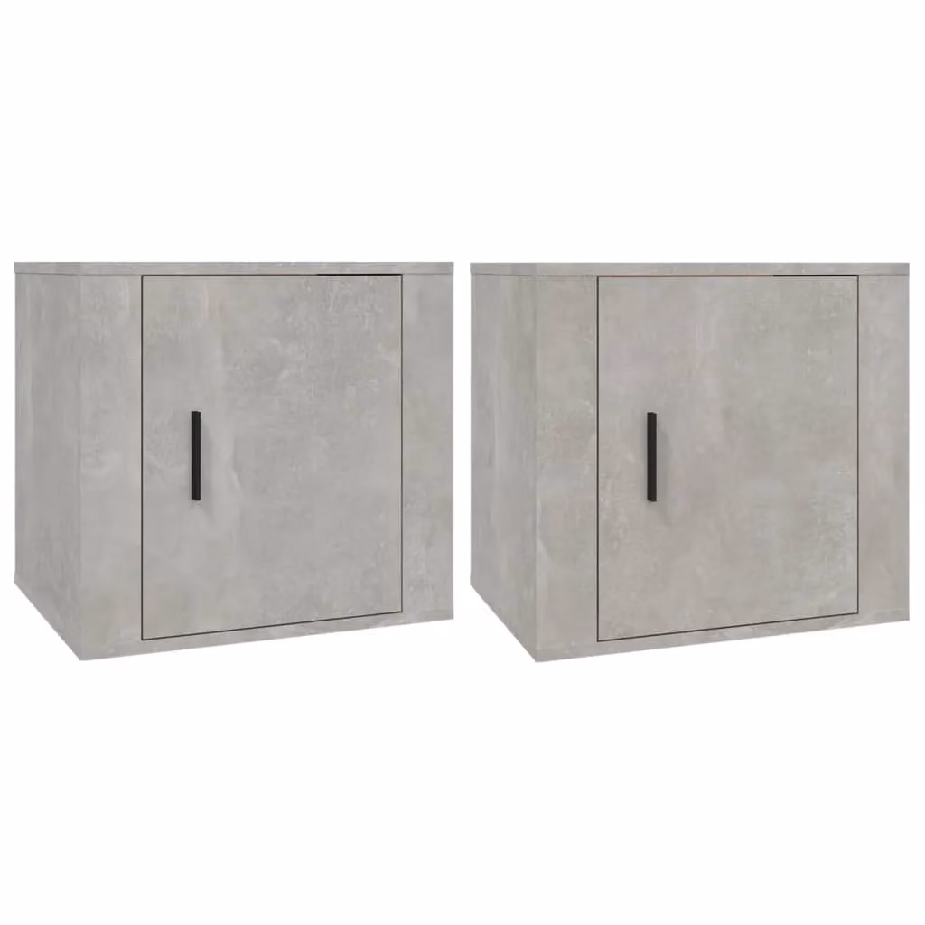 Berkfield Home Set of 2 Modern Bedside Cabinets in Concrete Grey, W/D/H: 50 x 39 x 47 cm – 1