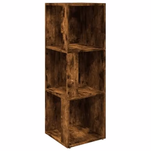 vidaXL Corner Cabinet in Smoked Oak, Brown Engineered Wood, W/D/H: 33 x 33 x 100 cm