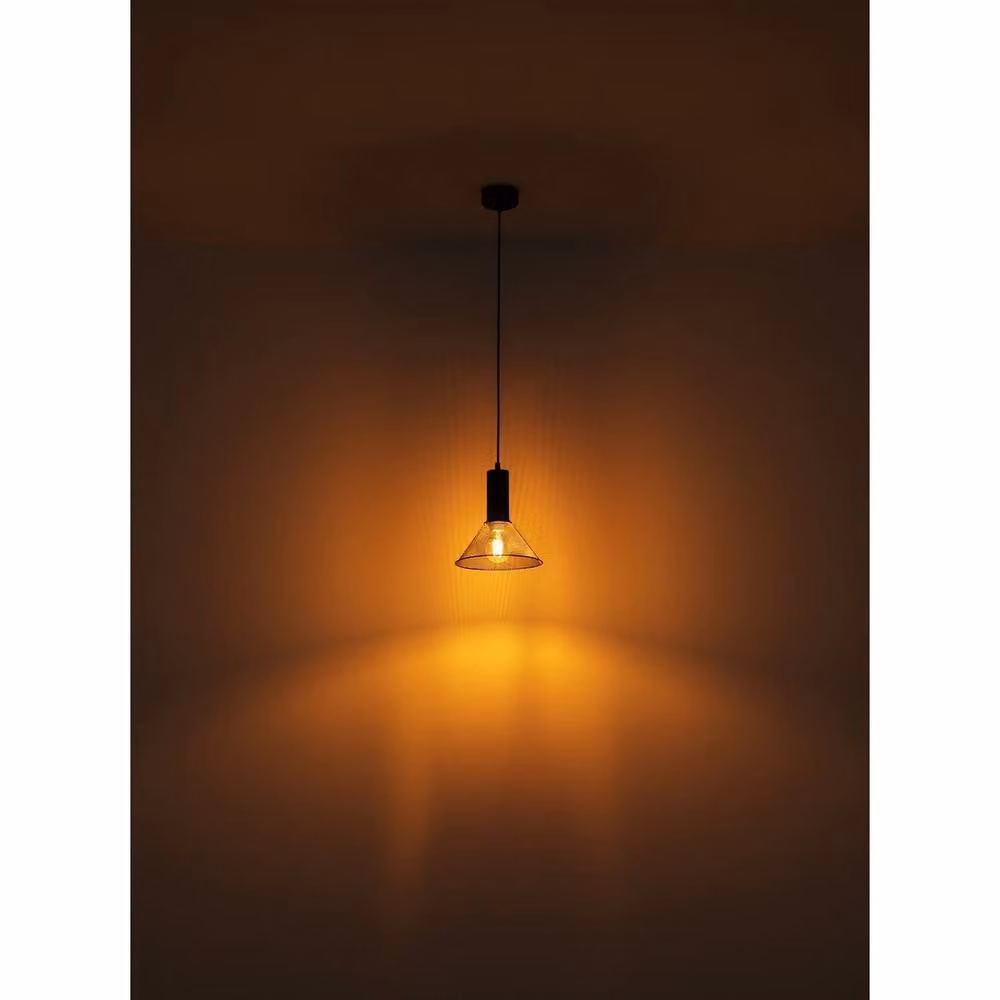 Globo Lighting Jedd Dome Pendant Light, Black Metal, Height: 120 cm, Diameter: 21 cm – 4