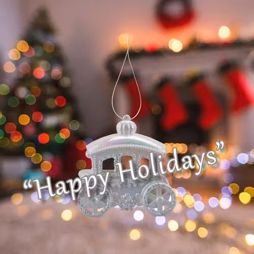 VFM e-Store Christmas Carriage Hanging Decoration in Silver and White – 3