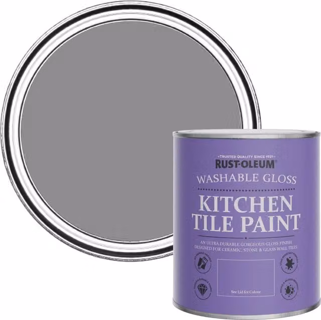 Rust-Oleum Water-Based Kitchen Tile Paint in Gloss Finish, Purple, 0.75 l