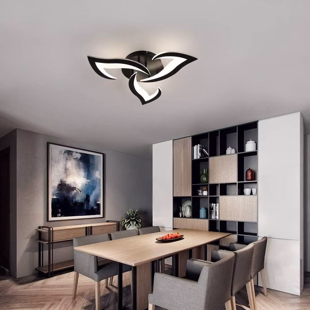 Goeco LED Dimmable Flower Ceiling Light in Black, 35W – 5