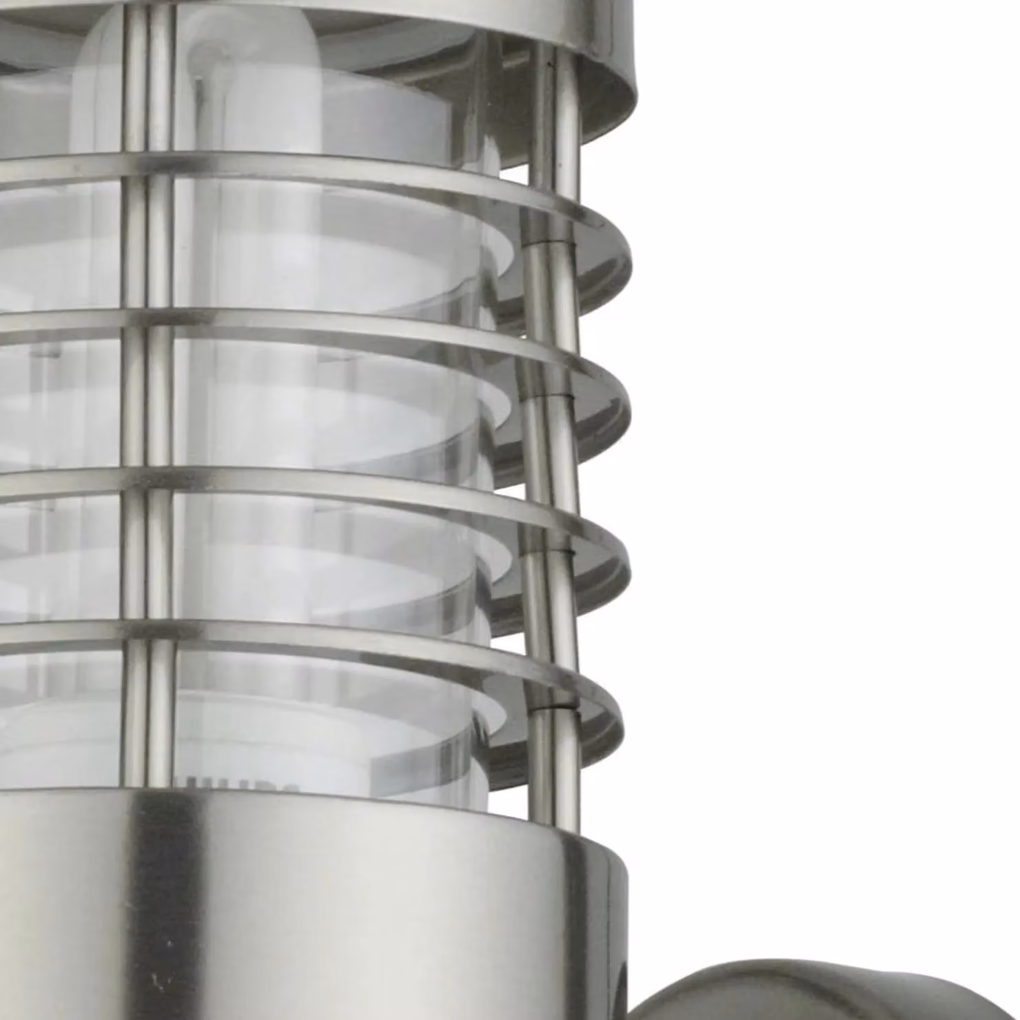 First Choice Lighting Bloom Silver Brushed Stainless Steel Outdoor LED Motion Sensor Wall Light – 4