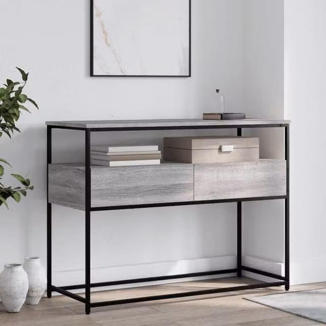 Berkfield Home Console Table in Grey Sonoma, W/D/H: 100 x 40 x 75 cm – 1