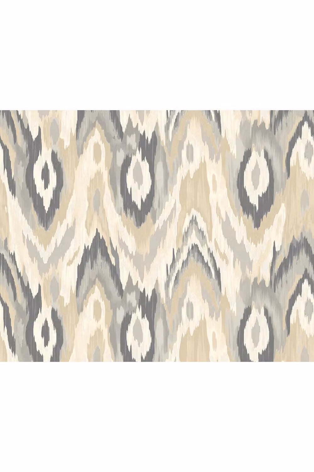 Origin Murals Watercolour Ikat Abstract Modern Wall Mural in Grey, W: 300 cm, H: 240 cm – 2