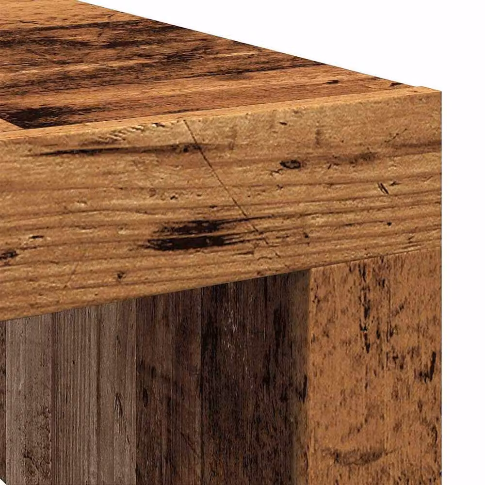 Berkfield Home Old Wood Coffee Table in Brown, W/D/H: 100 x 100 x 35 cm – 4