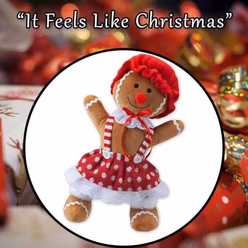VFM e-Store Christmas Gingerbread Woman Decoration, Red, White and Multicolour, H 36 cm x W 25 cm – 6