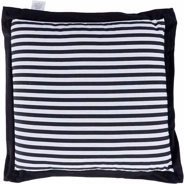 Homescapes Black and White Striped Square Cotton Seat Pad, W/D/H: 40 x 40 x 5 cm – 1