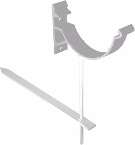 Aluminium Beaded Half Round Gutter Rise and Fall Bracket in Grey, 114mm