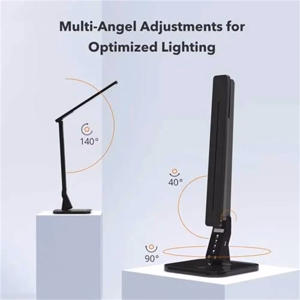 NESTLUNE 14W Black LED Multi-Function Desk Lamp with Dimmable and Adjustable Settings – 2