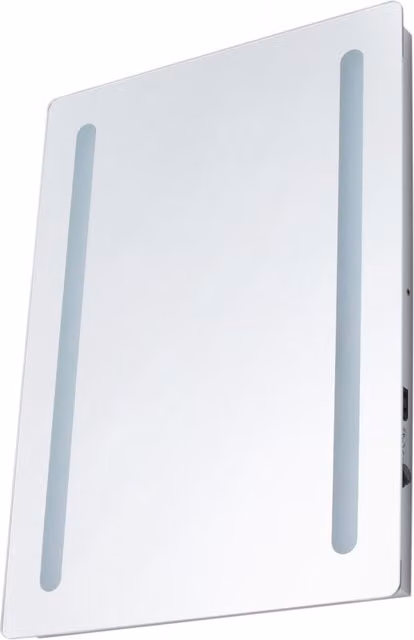 Litecraft Leith LED Bathroom Mirror Wall Light with Shaving Socket in Chrome