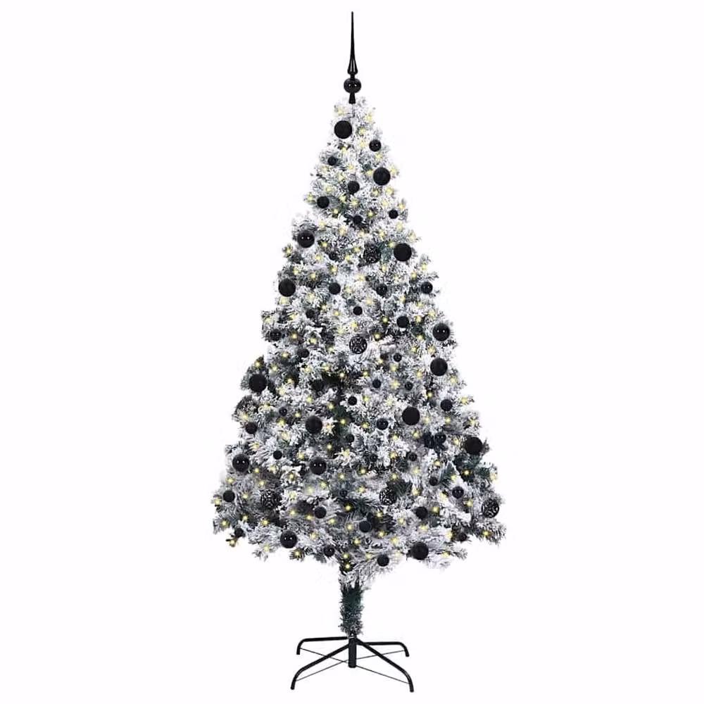 Berkfield Home Artificial Green Christmas Tree with 300 LEDs and Stand, Height: 210 cm – 3