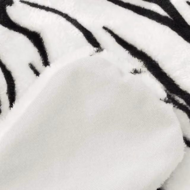 Berkfield Home Tiger Carpet Plush in White, Diameter: 100 cm – 1