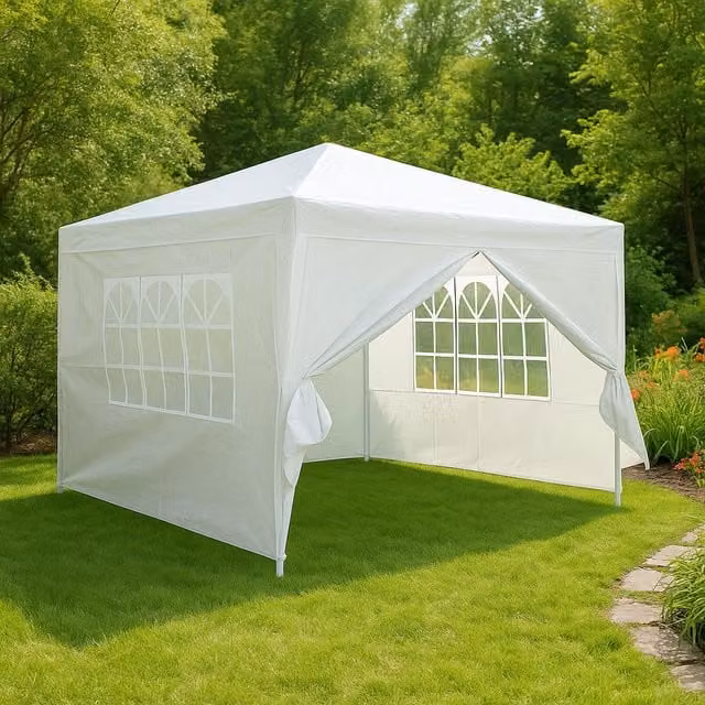 Neo Lightweight Event Gazebo Canopy Marquee Tent, White, W x D: 300 x 300 cm
