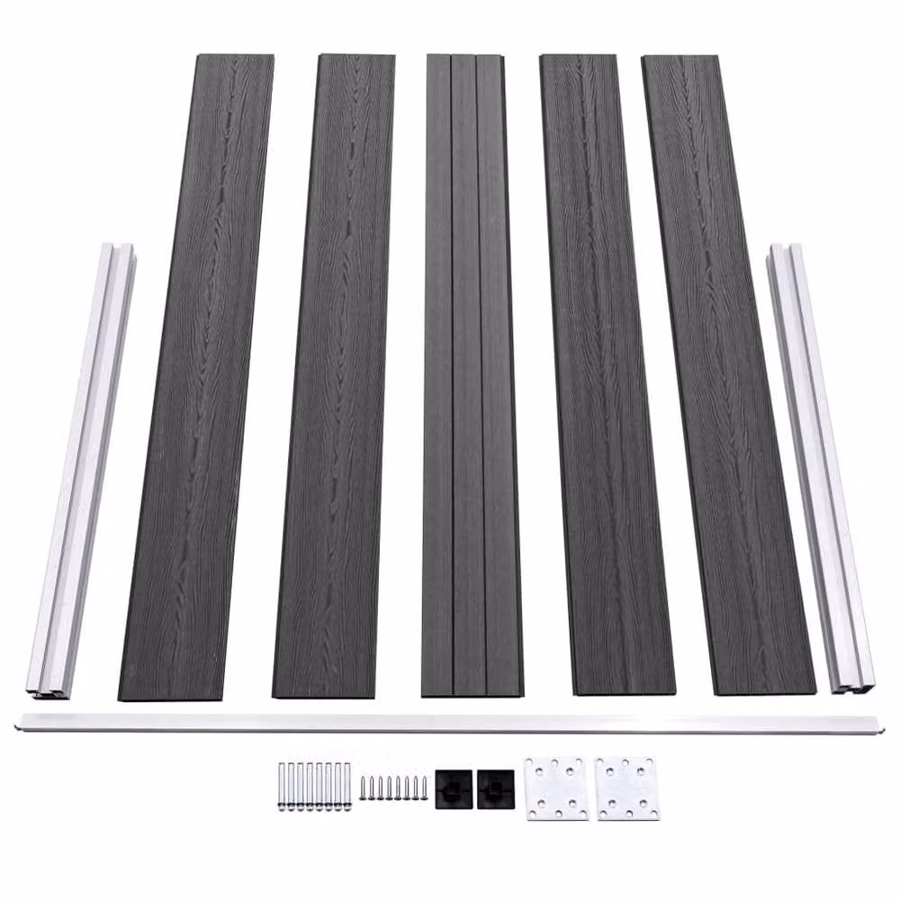 Berkfield Home Durable WPC Fence Panel Set, Black, W: 699 cm, H: 105 cm – 3