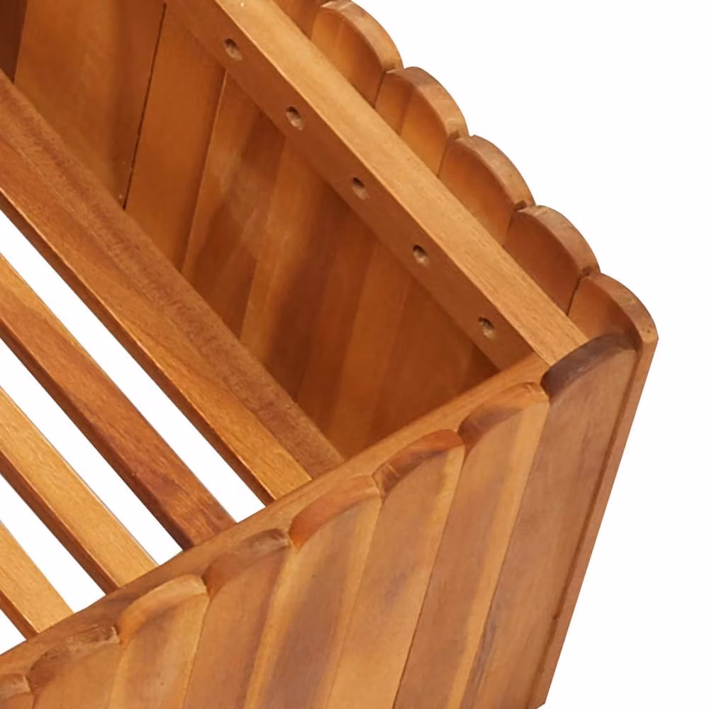 Berkfield Home Garden Raised Bed in Brown Solid Acacia Wood, W/D/H: 100 x 100 x 25 cm – 3