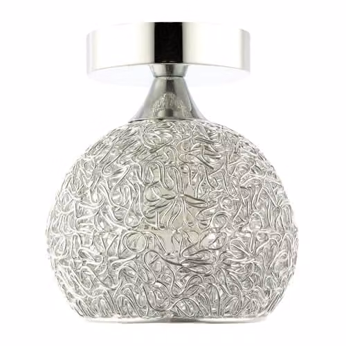 Happy Homewares Modern Chrome Ceiling Light Fitting with Metal Shade, W/D/H: 15 x 15 x 17 cm – 1