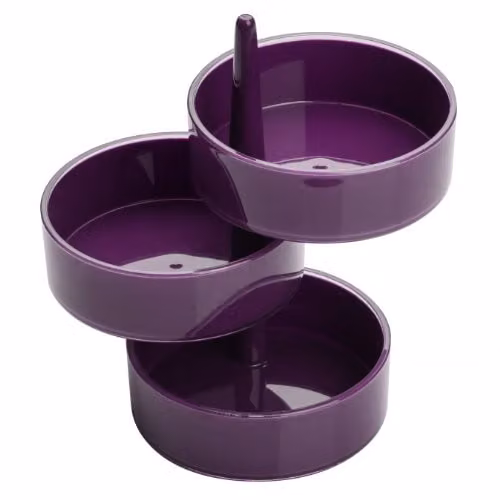 Orsina 3 Piece Plastic Rotary Storage Tray Set in Purple – 1